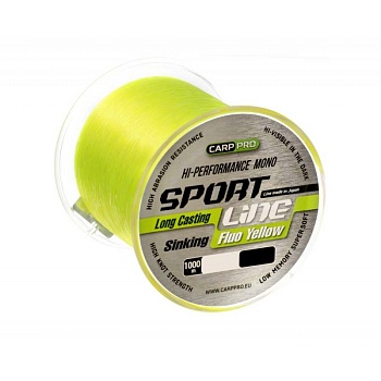 Леска CARP PRO Sport Line Fluo Yellow 1000M 0,265 mm