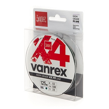 Шнур плет. Lucky John Vanrex х4 BRAID Moss Green 125/008