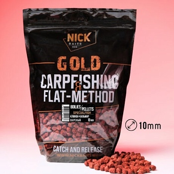 Прикормка рыболовная пеллетс NICK BAITS GOLD "SPECIALFISH 10 мм" Клюква-Кальмар; пачка 1 кг,