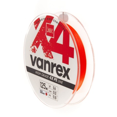 Шнур плет. Lucky John Vanrex х4 BRAID Fluo Orange 125/012