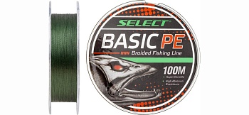 Шнур Select Basic PE X4 150m (тёмно-зелёный) 0.12mm 12LB/5.6kg