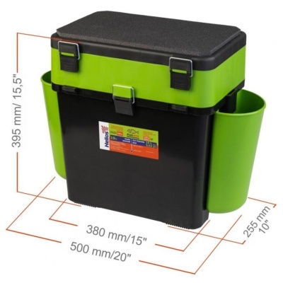 Ящик рыболовный зимний Helios FISH BOX 19л двухсекционный 39.5x25.5x38см