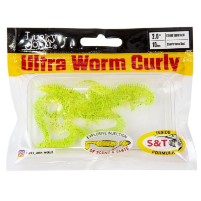 Слаги съедобные искусственные LJ Pro Series ULTRAWORM CURLY 2,0in (05.00)/PA03 9шт.