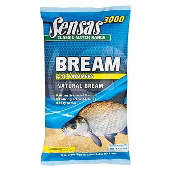Прикормка Sensas 3000 NATURAL BREAM 1кг, ФРАНЦИЯ