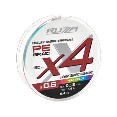 Шнур RUZZA X4 150м Multicolor 0,12мм 6,4кг/14lb