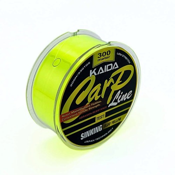 Леска KAIDA Carp Line Sinking Fluo Yellow  300м  0.261мм