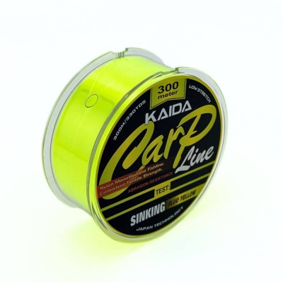 Леска KAIDA Carp Line Sinking Fluo Yellow  300м  0.286мм