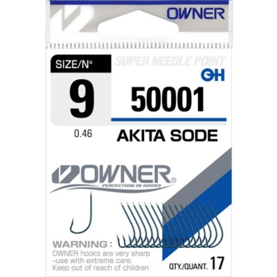 Крючок OWNER Akita Sode blue №18 17шт