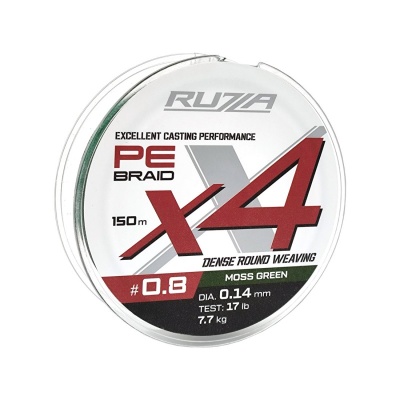 Шнур RUZZA X4 150м Moss Green 0,14мм 7,7кг/17lb