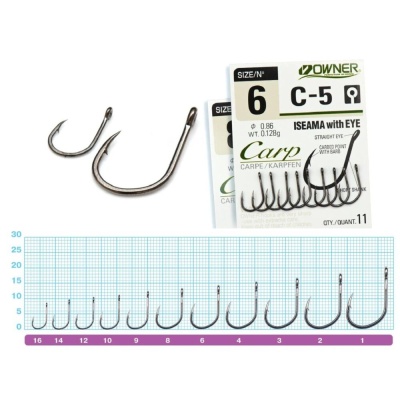 Крючок OWNER Carp Iseama w/eye BC №14 16шт