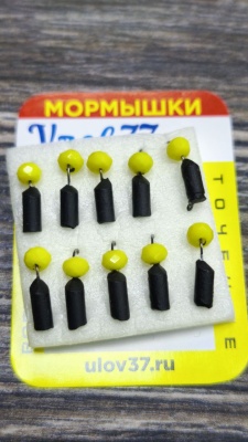 Мормышка вольфрамовая столбик черный с сырн гранен. Бус 0,7 гр