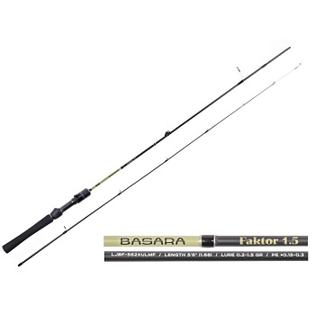 Удилище спин. Lucky John Basara FAKTOR LJBF-562XULMF 1.5 5'6" (1.68) 0.2-1.5 g