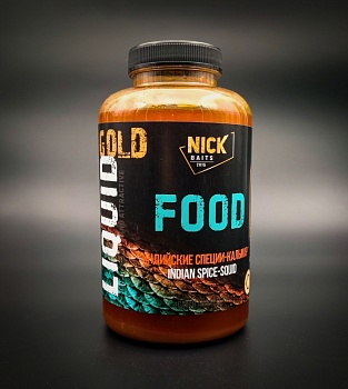 Ликвид NICK BAITS "FOOD" Индийские специи-Кальмар 500 мл