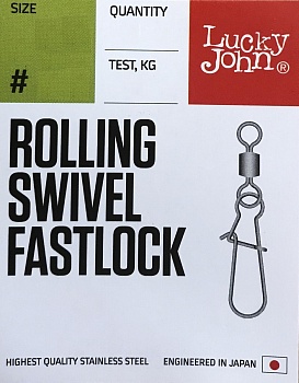 Вертлюги c застеж. LJ Pro Series ROLLING SWIVEL FASTLOCK 014 10шт.