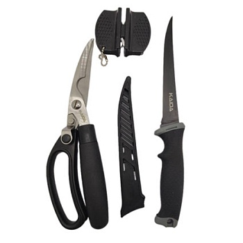 Набор FISHING TOOLS филейный нож с тефлоновым покрытием, ножницы - сталь