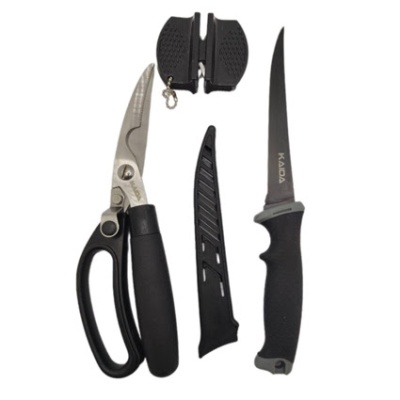 Набор FISHING TOOLS филейный нож с тефлоновым покрытием, ножницы - сталь