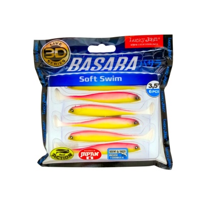 Виброхвосты LJ Pro Series 3D BASARA SOFT SWIM 3.5in(08,89)/PG04 6шт.