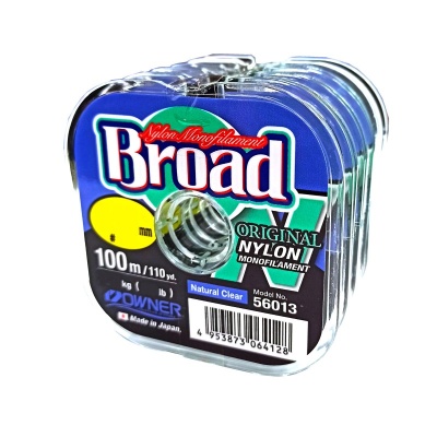 Леска рыболовная Owner BROAD диаметр 0.14 мм, длина 100 м, цвет: Natural Clear