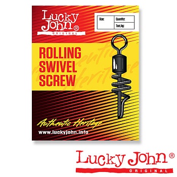 Вертлюги c застежкой Lucky John ROLLING SCREW 012 10шт.