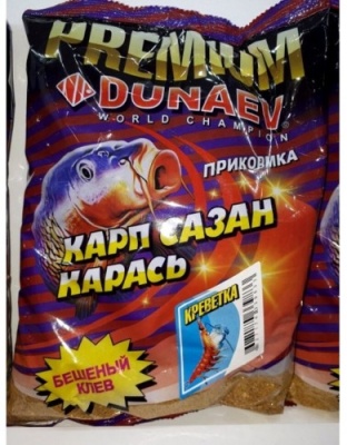 Прикормка "DUNAEV-PREMIUM" 1кг Карп-Сазан Креветка