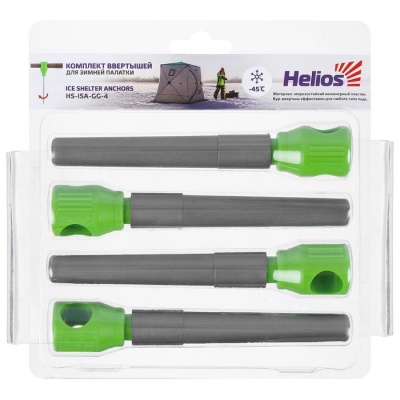 Ввертыши HELIOS для зимней палатки, комплект (-45) серо-зеленый (4шт/уп)