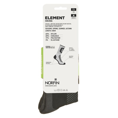 Носки Norfin T1M ELEMENT HIKING COOLMAX CREW р.(39-41) M