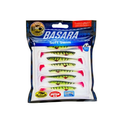 Виброхвосты LJ 3D Series BASARA SOFT SWIM 2.5in(06.35)/PG10 8шт.