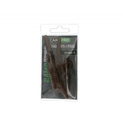 Безопасная клипса c фиксатором CARP PRO Lead Clips + Pegs Camo, шт
