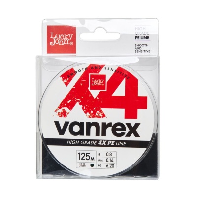 Шнур плет. Lucky John Vanrex х4 BRAID Moss Green 125/017