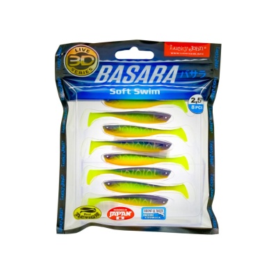 Виброхвосты LJ Pro Series 3D BASARA SOFT SWIM 2.5in(06.35)/PG02 8шт.
