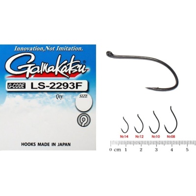 Крючки рыболовные Gamakatsu LS-2293F NEW LABEL EYED HOOKS BLACK #10 (11 шт)