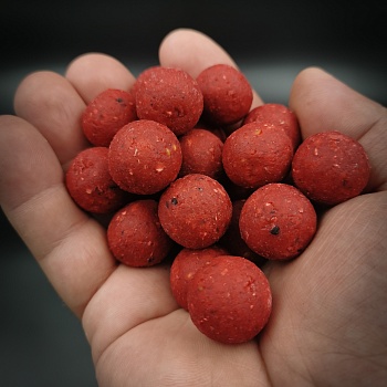 Прикормка рыболовная бойлы NICK BAITS GOLD "FISHFRUITS 20 мм" Клубничный джем; пачка 1 кг,