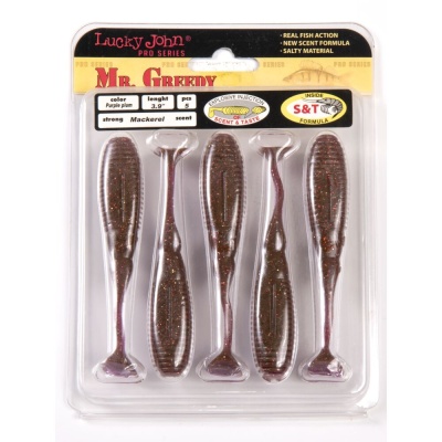 Виброхвосты съедобные искусственные LJ Pro Series MISTER GREEDY 09.90/S13 5шт.