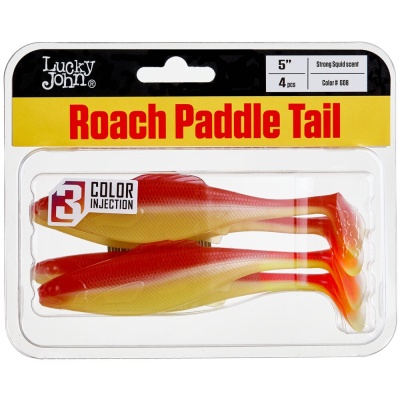 Виброхвосты съедоб. искусст. LJ Pro Series ROACH PADDLE TAIL 5.0in (12.70)/G08 4шт.