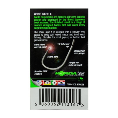 Крючок KORDA Wide Gape-X №6, шт
