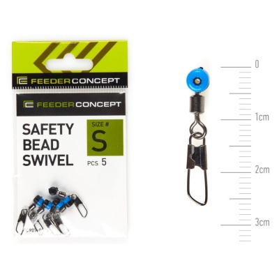 Вертлюги c застеж. и пласт. бусин. Feeder Concept 001S 5шт.