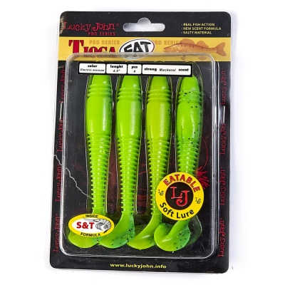 Виброхвосты съедоб. искусст. LJ Pro Series TIOGA FAT 4.5in(11.40)/T18 4шт.