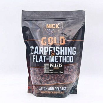 Прикормка рыболовная пеллетс NICK BAITS GOLD "OILED 10 мм" Палтус; пачка 1 кг,