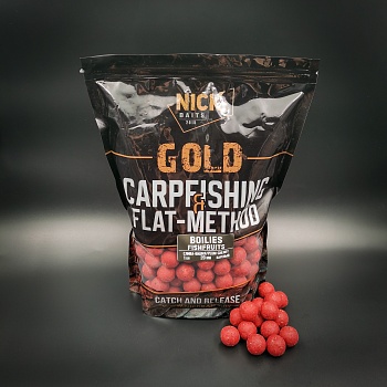 Прикормка рыболовная бойлы NICK BAITS GOLD "FISHFRUITS 20 мм" Слива-Вишня; пачка 1 кг,