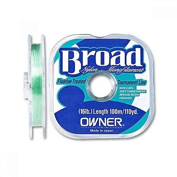 Леска рыболовная Owner BROAD диаметр 0.08 мм, длина 100 м, цвет: Natural Clear