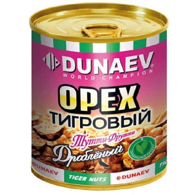 Добавка для прикормки металлобанка 320мл "Дунаев Тигровый орех цельный" Тутти-Фрутти