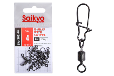 Вертлюг с застежкой Saikyo SA-302-04 - 10 шт (25кг)