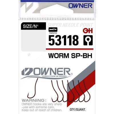 Крючок OWNER Worm SP-BH bloody red №10 8шт