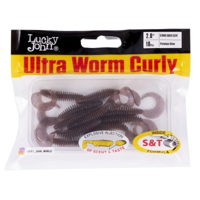 Слаги съедобные искусственные LJ Pro Series ULTRAWORM CURLY 2,0in (05.00)/PA03 9шт.
