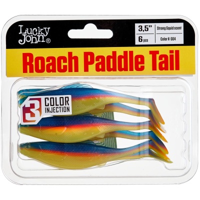 Виброхвосты съедоб. искусст. LJ Pro Series ROACH PADDLE TAIL 3.5in (08.89)/G04 6шт.
