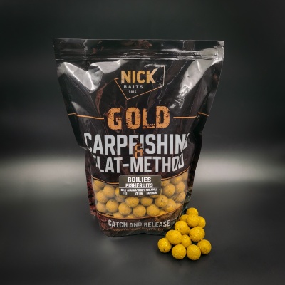 Прикормка рыболовная бойлы NICK BAITS GOLD "FISHFRUITS 20 мм" Мед-ананас; пачка 1 кг,