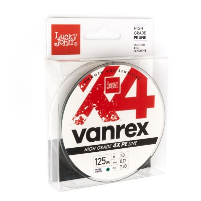 Шнур плет. Lucky John Vanrex х4 BRAID Moss Green 125/017