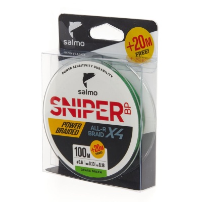 Шнур плет. Salmo Sniper BP ALL R BRAID х4 Grass Green 120/013