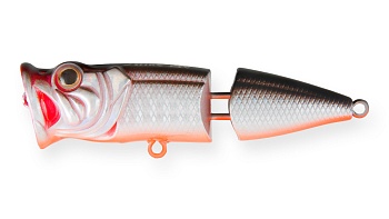 Воблер Поппер составной Strike Pro Pike Pop Joint 75, 11 гр, A70-713 Black Silver OB