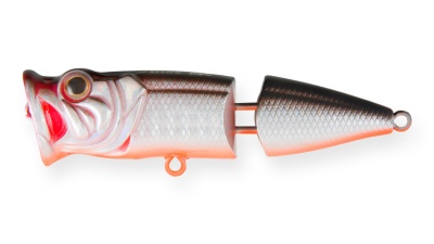 Воблер Поппер составной Strike Pro Pike Pop Joint 75, 11 гр, A70-713 Black Silver OB